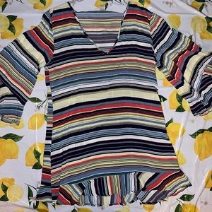 Cute stripped bathing suit cover!